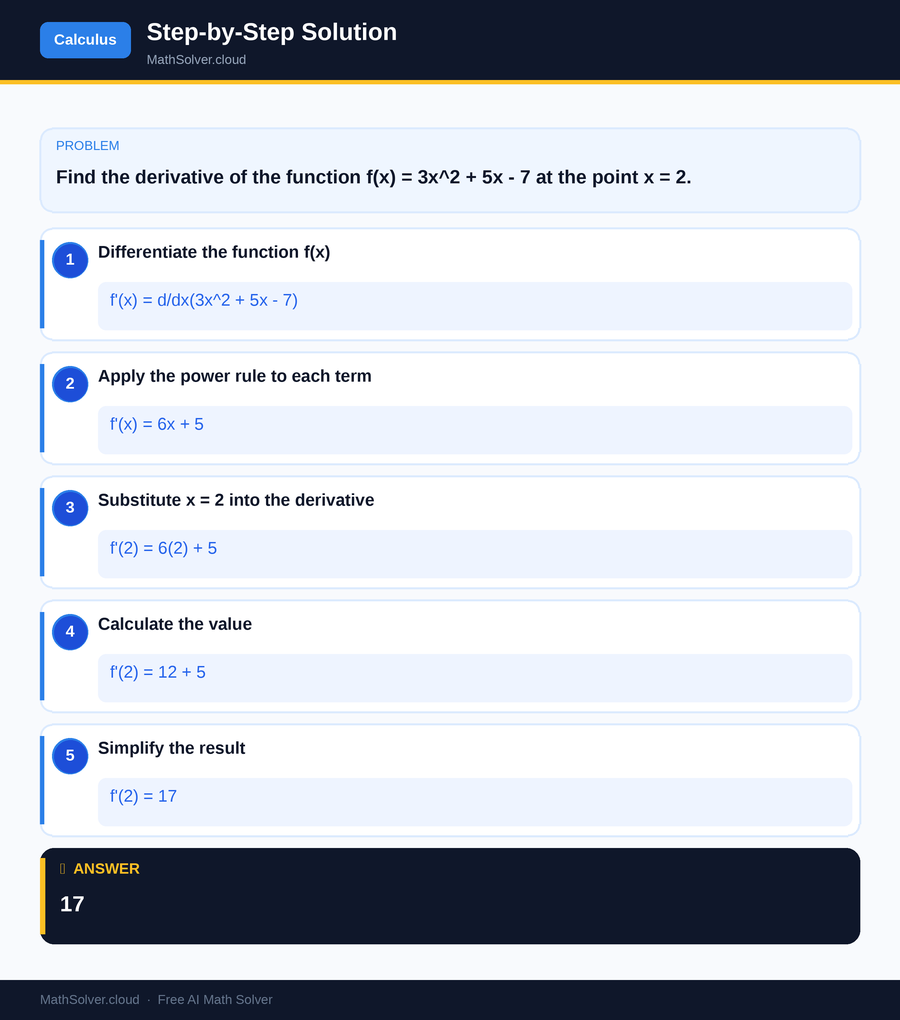 MathSolver solving example 1 — Calculus