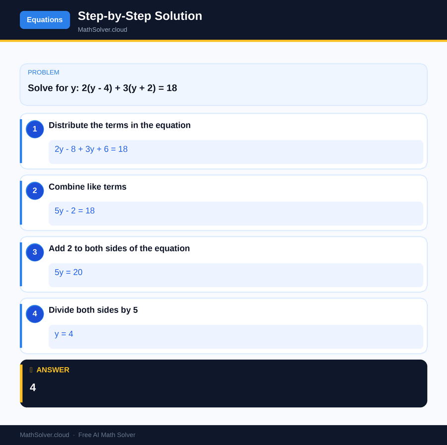 MathSolver solving example 2 — Equation Solving