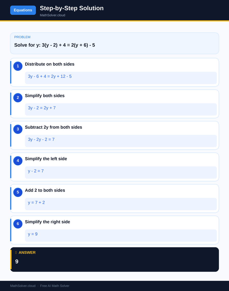 MathSolver solving example 2 — Equation Solving