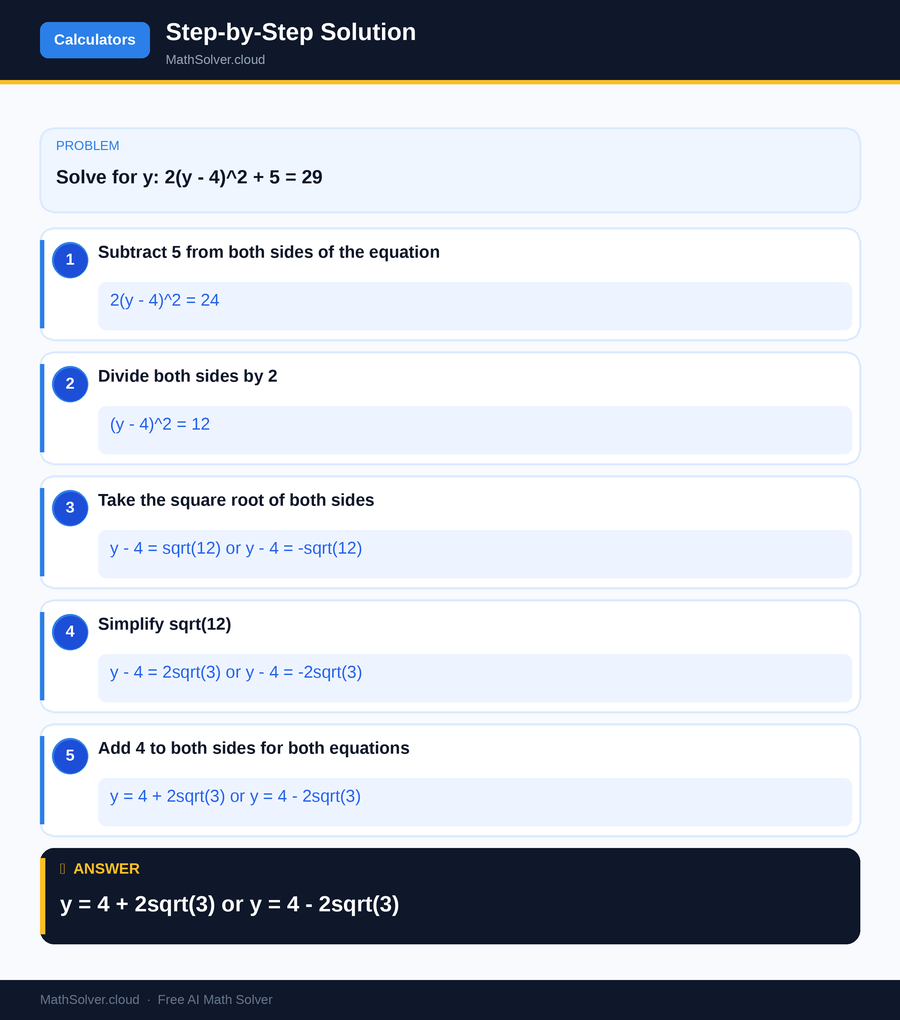 MathSolver solving example 2 — Online Calculators