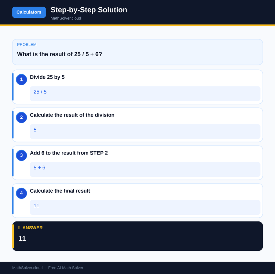 MathSolver solving example 1 — Online Calculators