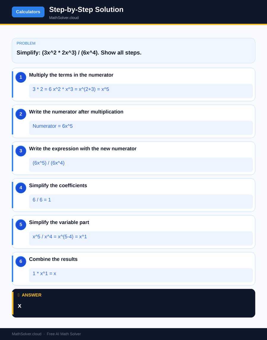 MathSolver solving example 2 — Online Calculators