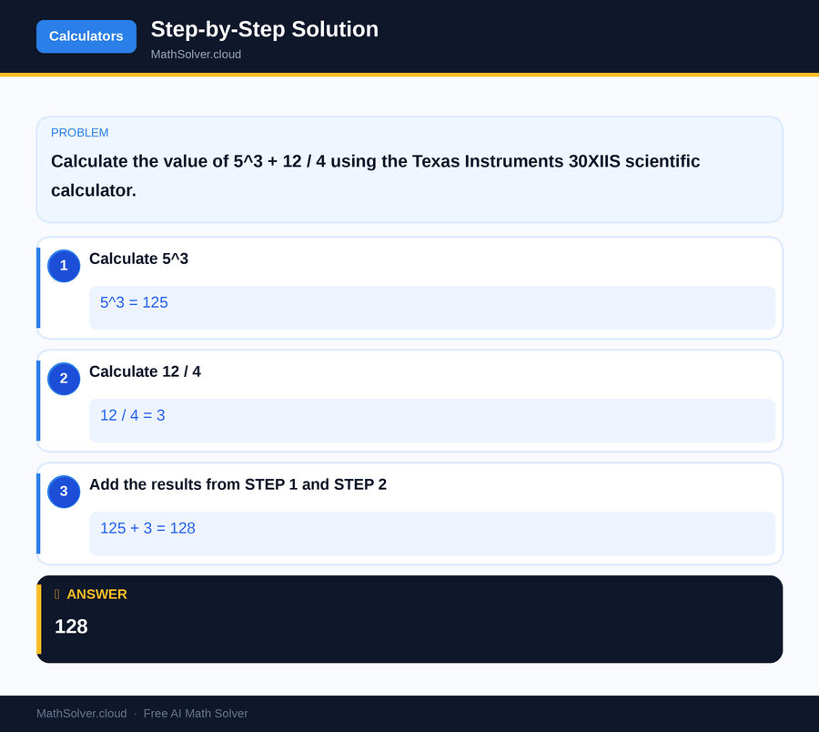 MathSolver solving example 1 — Online Calculators