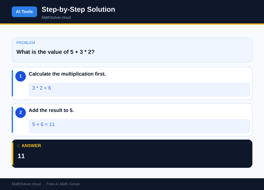 MathSolver solving example 1 — AI Tools & Comparison