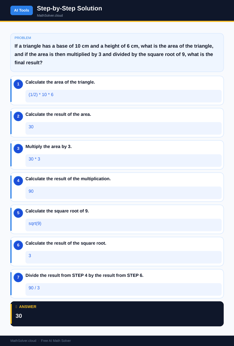 MathSolver solving example 2 — AI Tools & Comparison