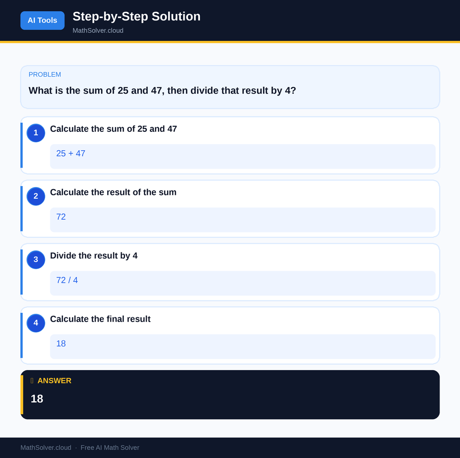 MathSolver solving example 1 — AI Tools & Comparison