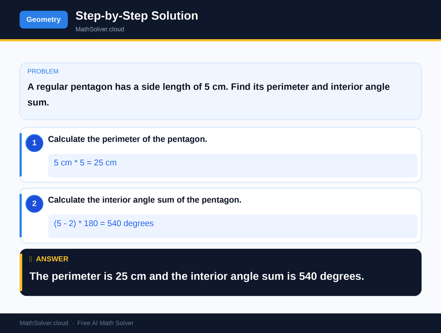 MathSolver solving example 2 — Geometry
