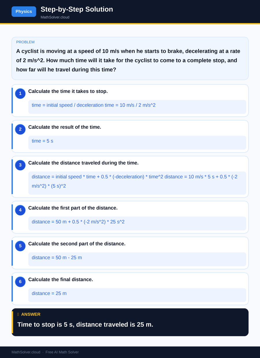MathSolver solving example 2 — Physics & Formulas