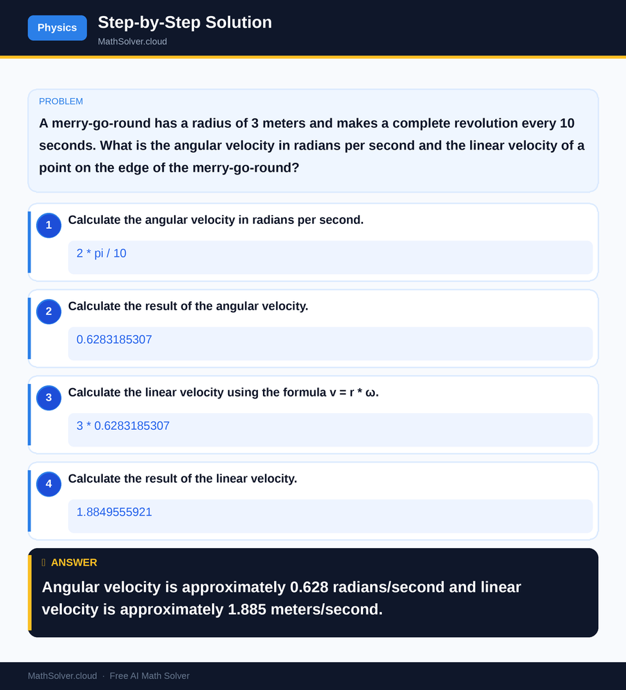 MathSolver solving example 2 — Physics & Formulas