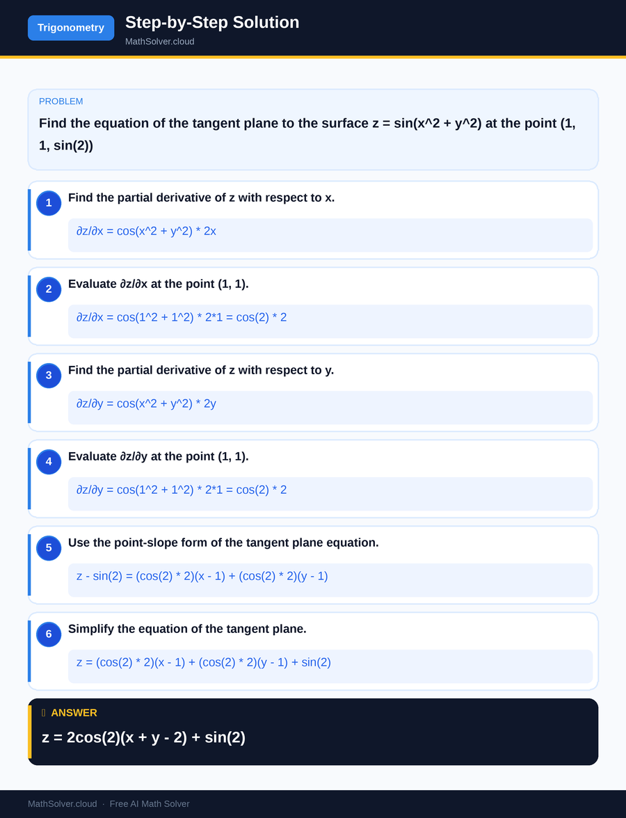 MathSolver solving example 1 — Trigonometry