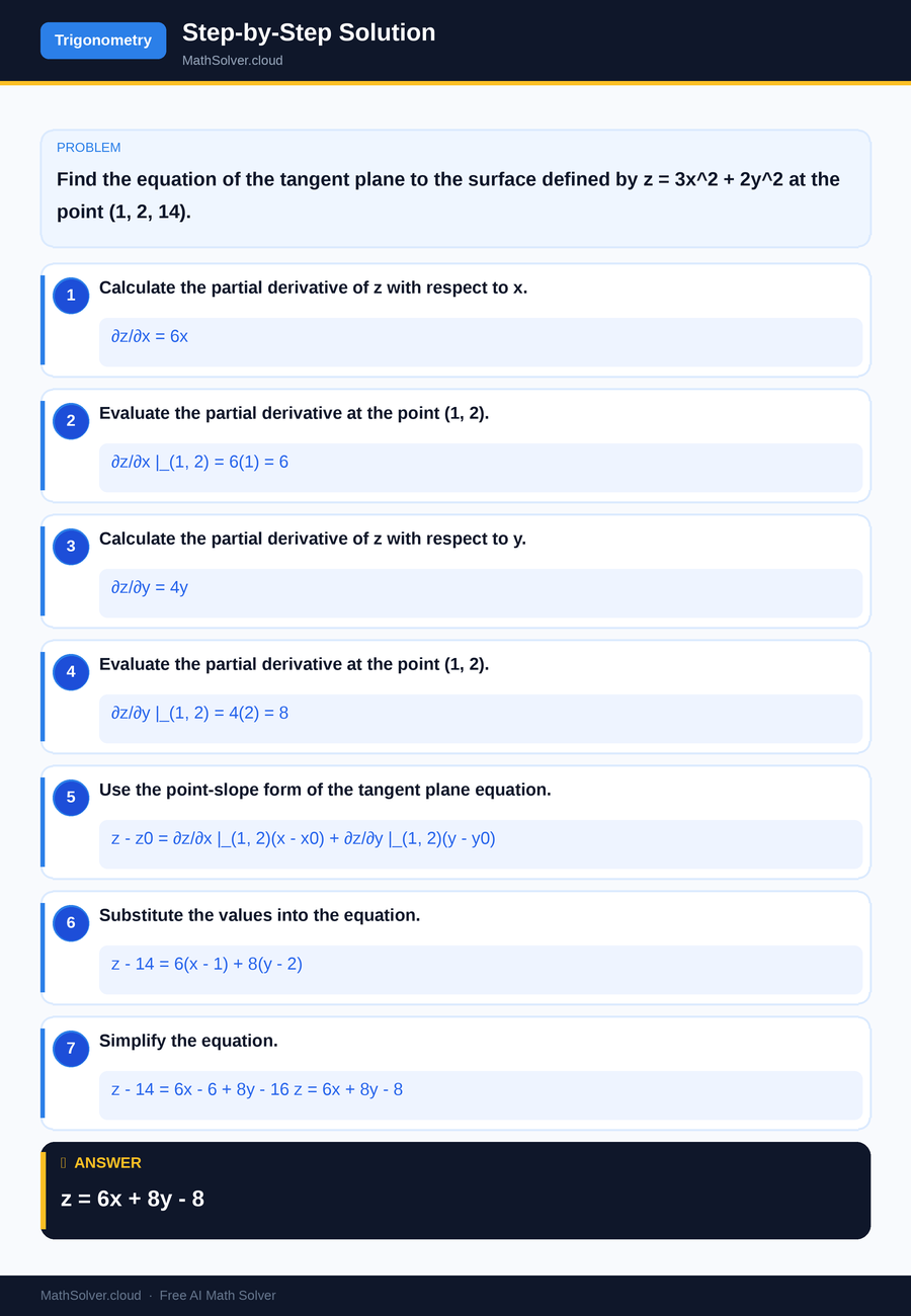 MathSolver solving example 1 — Trigonometry
